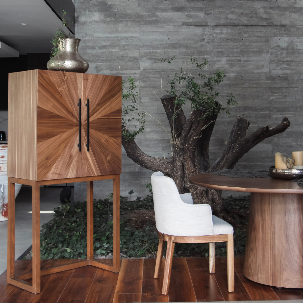 CÓMODA MUEBLE BAR C6 NOGAL